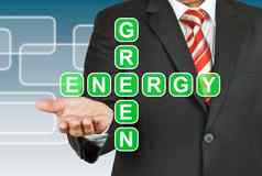 商人手画绿色能源