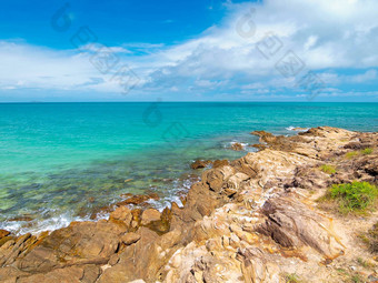 田园场景海滩沙美岛岛泰国