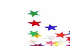 圣诞节装饰彩色的五彩纸屑星星白色巴克