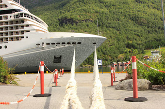 巡航船港口火腿艾于兰峡湾Sognefjord