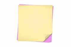 空白黄色的粉红色的黏糊糊的笔记
