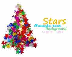 圣诞节树组成彩色的星星