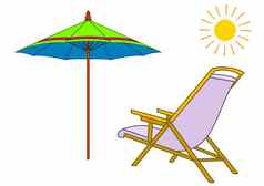 海滩一种轻马车休息室伞太阳