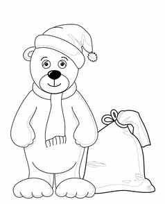 泰迪熊圣诞老人老人轮廓