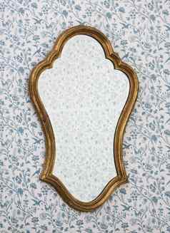 金镜子框架墙维多利亚时代壁纸