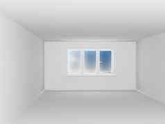 空白色房间窗口图像