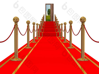 红色的地毯路径楼梯图像