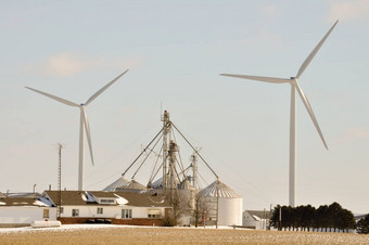 印第安纳州风涡轮农场筒仓