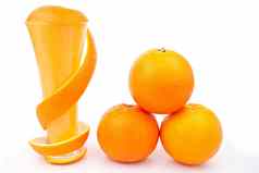 橙色皮包装玻璃桩橙子
