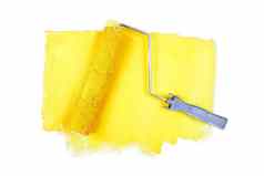油漆辊黄色的痕迹