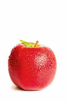 红色的湿苹果岁叶
