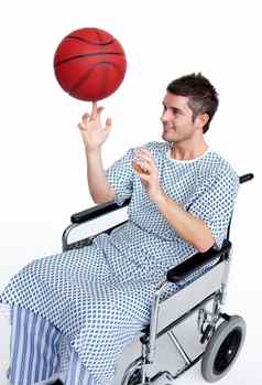 病人轮椅旋转篮子球手指