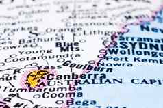 关闭堪培拉地图澳大利亚