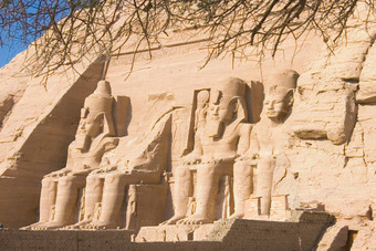 雕像石头寺庙阿布简单埃及