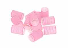 十二个粉红色的Velcro是一个粘扣带或魔术贴品牌的商标。Velcro?是Velcro BVBA的注册商标辊乱七八糟的桩