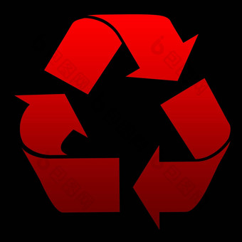 红色的回收象征
