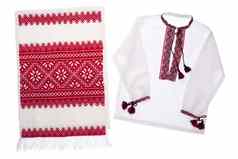 国家乌克兰象征绣花手工制作的毛巾衬衫