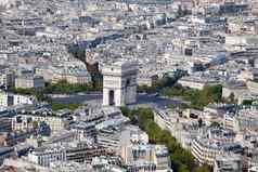 前视图拱胜利星辰广场广场巴黎法国