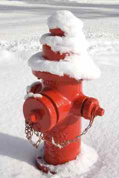 红色的消防栓雪