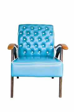 蓝色的古董手臂椅子