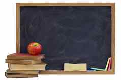黑板上教科书苹果