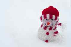 白色圣诞节快乐的红色的雪人