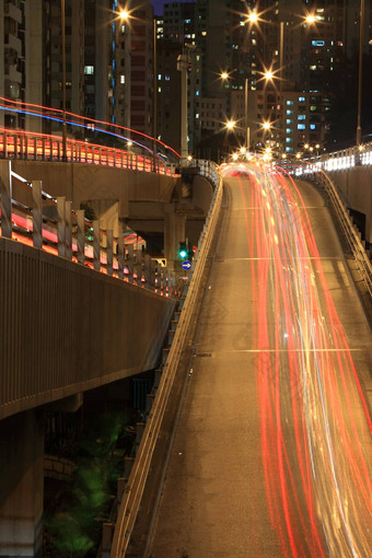 在香港香港高速公路系统晚上