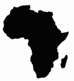 大纲地图非洲大陆黑色的