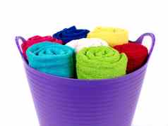 彩色的浴室毛巾