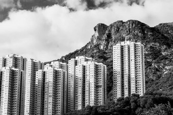 在香港香港住房景观狮子岩石