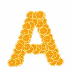 橙色水果字母