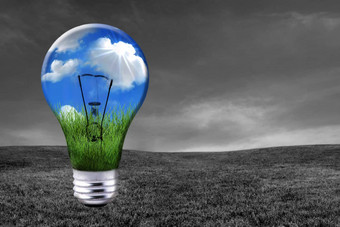 绿色能源解决方案光灯泡演变景观