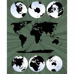世界地图地球仪