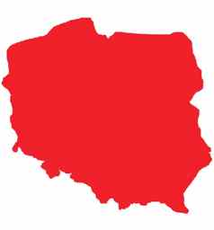 红色的大纲地图波兰