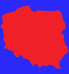 红色的大纲地图波兰