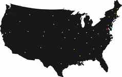美国地图黑色的