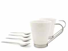 白色现代杯勺子