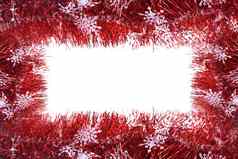 照片框架使圣诞节红色的丝带