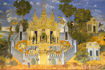 柬埔寨皇家宫墙绘画