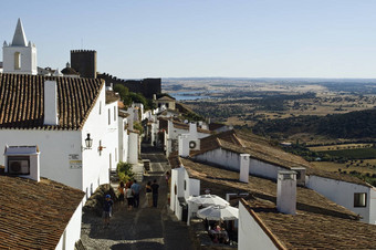 视图屋顶蒙萨拉什alentejo葡萄牙