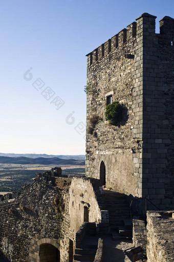 城堡主楼中世纪的城堡蒙萨拉什alentejo葡萄牙