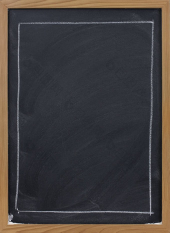 空白黑板上大矩形白色粉笔