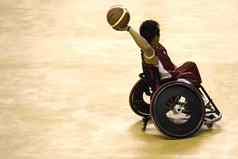 轮椅子篮球禁用人但