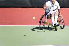 轮椅子网球禁用人但