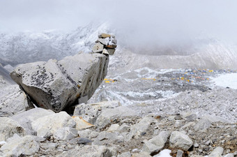 路径标志珠穆朗玛峰<strong>基地</strong>营长途跋涉喜马拉雅山脉尼泊尔亚洲