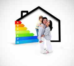 微笑家庭站黑色的房子插图能源评级