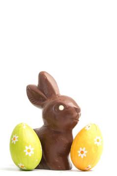 巧克力兔子复活节鸡蛋