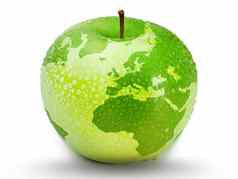 绿色苹果代表地球滴
