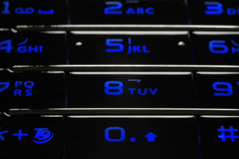 蓝色的移动键盘黑暗