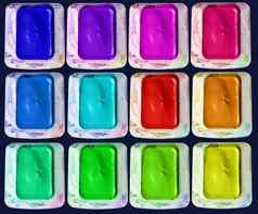 孤立的颜色调色板水彩颜料盒